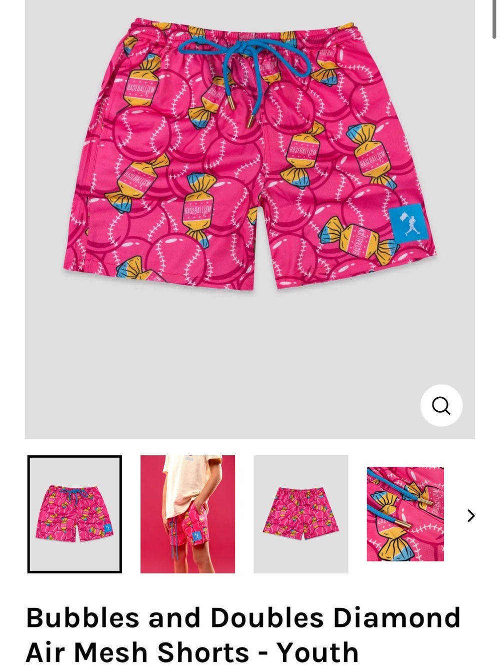 Bubbles and Doubles Diamond Air Mesh Shorts - Pink